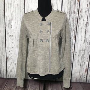 BCBGMaxAzria grey button and zip cardigan #57